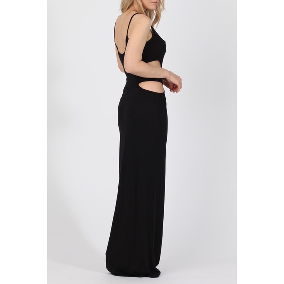 ONE LEFT! Black Waist Cutout Bodycon Maxi Dress - Picture 6 of 6